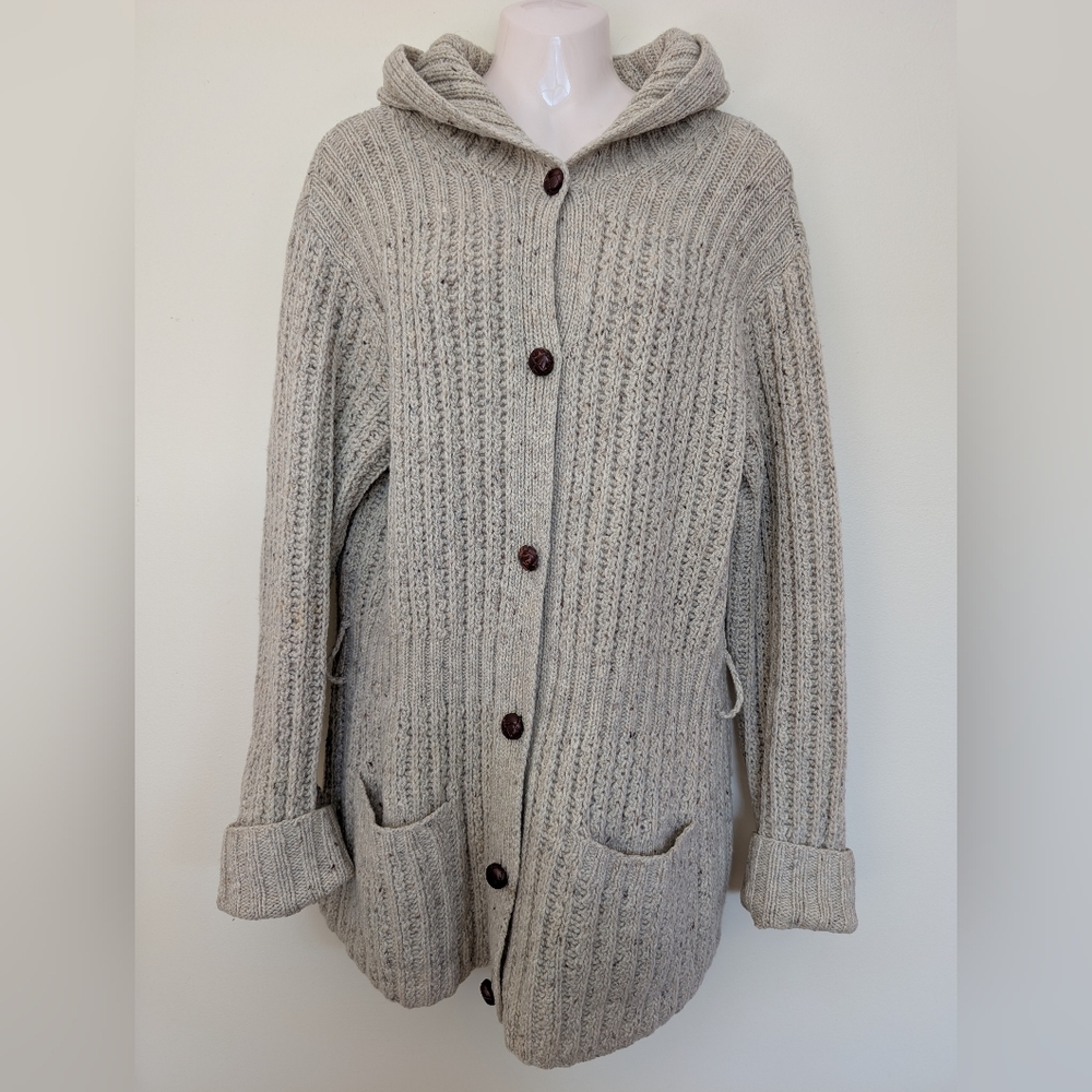 Vintage Lauren Ralph Lauren Wool Hand Knit Cardigan Sweater Large